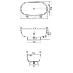 Baignoire 2 Places - Rak Washington - 156 X 80 Cm -Maison du Confort baignoire 2 places rak washington 156 x 80 cm 6