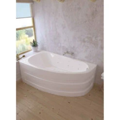 Baignoire Balnéo D'angle à Poser - Tripoli - Dim 160 X 90 X 60,5 Cm