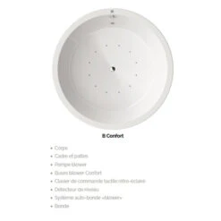 Baignoire Balnéo Ronde SPA En îlot - Noa - 160 Cm De Diamètre -Maison du Confort baignoire balneo ronde spa en ilot noa 160 cm de diametre 2