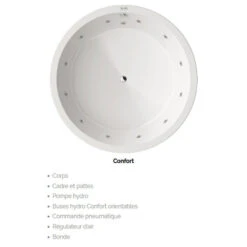 Baignoire Balnéo Ronde SPA En îlot - Noa - 160 Cm De Diamètre -Maison du Confort baignoire balneo ronde spa en ilot noa 160 cm de diametre 3