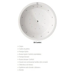 Baignoire Balnéo Ronde SPA En îlot - Noa - 160 Cm De Diamètre -Maison du Confort baignoire balneo ronde spa en ilot noa 160 cm de diametre 4