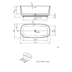 Baignoire îlot Au Sol à Poser Calma + Pieds - Sanycces - 170x80x66cm -Maison du Confort baignoire ilot au sol a poser calma pieds sanycces 170x80x66cm 3