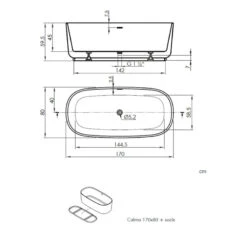Baignoire îlot Au Sol à Poser Calma + Socle - Sanycces - 170x80x60cm -Maison du Confort baignoire ilot au sol a poser calma socle sanycces 170x80x60cm 5