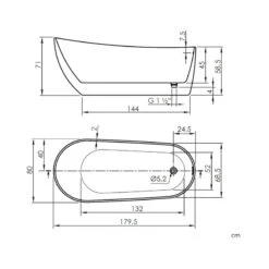 Baignoire îlot Au Sol à Poser Dalia - Sanycces - 180 X 80 X 71 Cm -Maison du Confort baignoire ilot au sol a poser dalia sanycces 180 x 80 x 71 cm 3