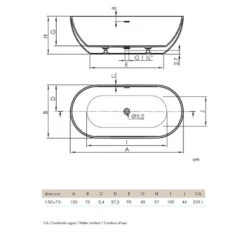 Baignoire îlot Au Sol à Poser Rondo - Sanycces - 150 X 75 X 57 Cm -Maison du Confort baignoire ilot au sol a poser rondo sanycces 150 x 75 x 57 cm 4