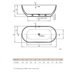 Baignoire îlot Au Sol à Poser Rondo - Sanycces - 170 X 80 X 60 Cm -Maison du Confort baignoire ilot au sol a poser rondo sanycces 170 x 80 x 60 cm 4