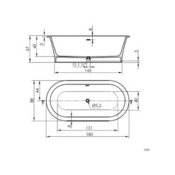 Baignoire îlot Au Sol Classic - Sanycces - 180 X 88 X 57 Cm -Maison du Confort baignoire ilot au sol classic sanycces 180 x 88 x 57 cm 3