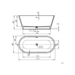 Baignoire îlot Au Sol Modern - Sanycces - 170 X 80 X 64 Cm -Maison du Confort baignoire ilot au sol modern sanycces 170 x 80 x 64 cm 2