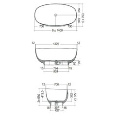 Baignoire îlot Au Sol Rak-Cloud - 140 X 75,3 X 56 Cm -Maison du Confort baignoire ilot au sol rak cloud 140 x 753 x 56 cm 6