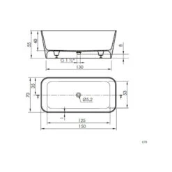 Baignoire îlot Au Sol Rust - Sanycces - 150 X 70 X 55 Cm -Maison du Confort baignoire ilot au sol rust sanycces 150 x 70 x 55 cm 2