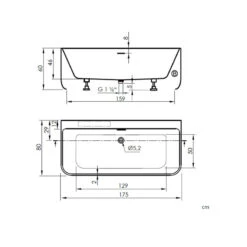 Baignoire Rectangulaire Trento Muro - Sanycces - 175 X 80 X 60 Cm -Maison du Confort baignoire rectangulaire trento muro sanycces 175 x 80 x 60 cm 1