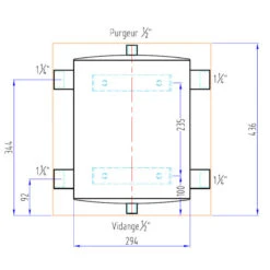 Ballon Tampon Mural 25L - 4 Piquages -Maison du Confort ballon tampon mural 25l 4 piquages 2