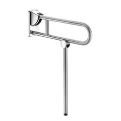 Barre D'appui Relevable Avec Béquille Inox Poli Satiné Delabie
