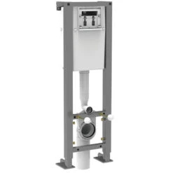 Bâti-support Autoportant + Plaque De Commande En Blanc Chromé -Maison du Confort bati support autoportant plaque de commande en blanc chrome 1