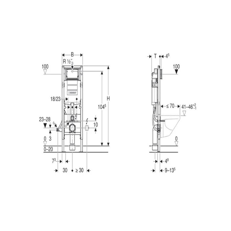 Bâti-support WC Suspendu Pour PMR + Plaque De Déclenchement 4 Bâti-support WC Suspendu Pour PMR + Plaque De Déclenchement – Image 2