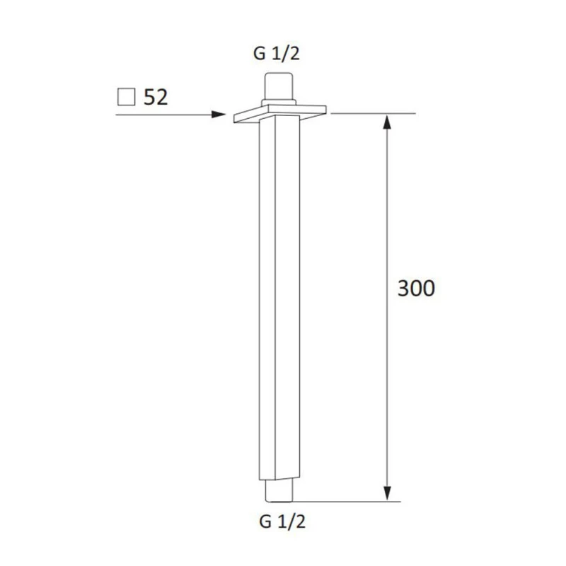 Bras De Douche De Plafond Carré - Wellness 4 Bras De Douche De Plafond Carré - Wellness – Image 2