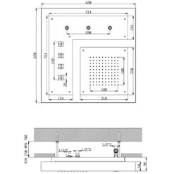 Ciel De Douche Chromothérapie AquaElite 620 X 620mm - 3 Jets -Maison du Confort ciel de douche chromotherapie aquaelite 620 x 620mm 3 jets 2