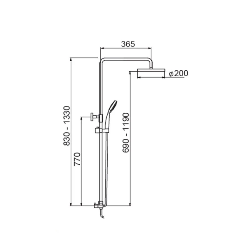 Colonne De Douche Télescopique Rond En Laiton Gemma 4 Colonne De Douche Télescopique Rond En Laiton Gemma – Image 2