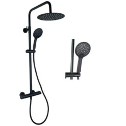 Colonne De Douche Thermostatique Noire Mate Sodi - 3 Jets