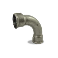 Courbe à Grand Rayon à 90° Femelle/femelle Noire En Fonte Malléable