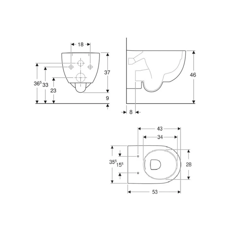 Cuvette Suspendue Renova Caréné Rimfree® Geberit Sans Bride 4 Cuvette Suspendue Renova Caréné Rimfree® Geberit Sans Bride – Image 2