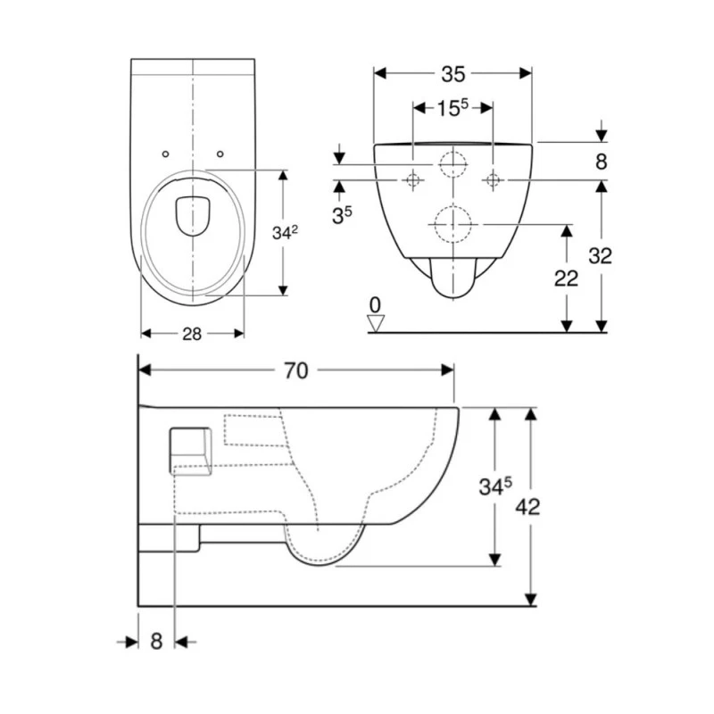 Cuvette Suspendue Renova Semi-carénée Geberit Sans Bride 4 Cuvette Suspendue Renova Semi-carénée Geberit Sans Bride – Image 2