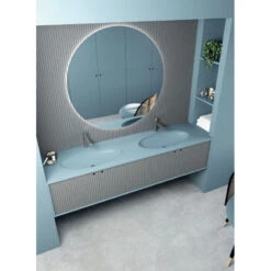 Double Vasque Sur Meuble Eliptic - Texture Lisse