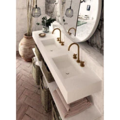 Double Vasque Suspendue Murale Frame - Texture Ardoise