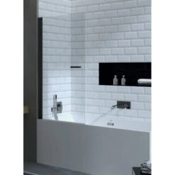 écran De Baignoire Pyra - 1 Volet Pivotant Avec Poignée - 140 X 80 Cm