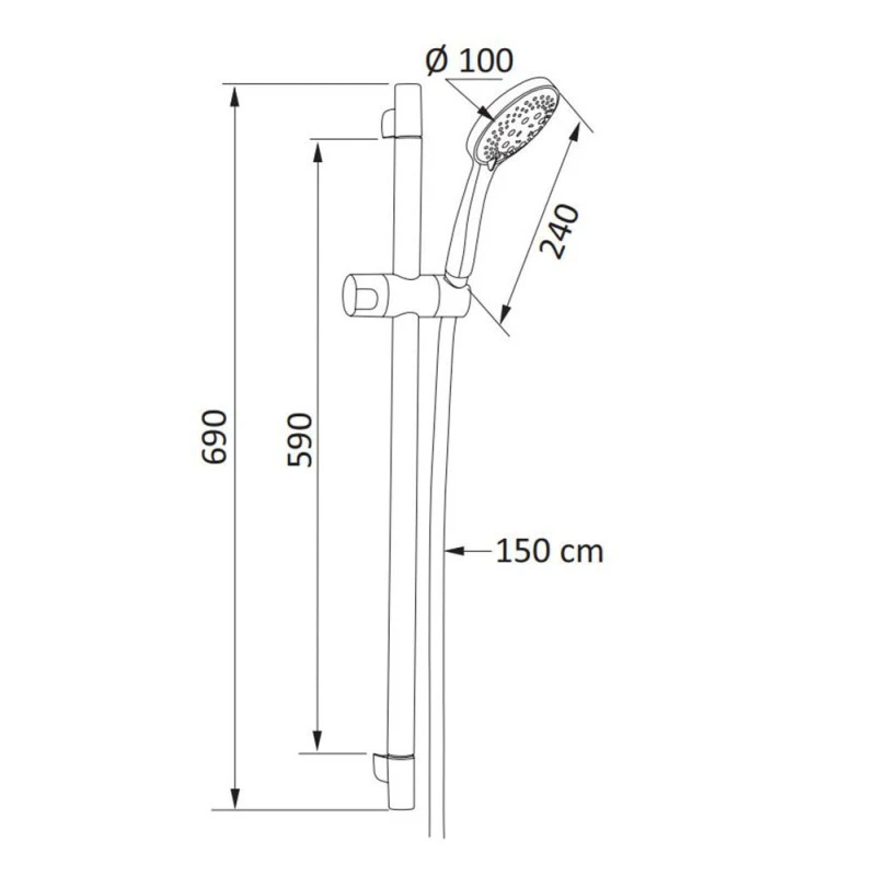 Ensemble De Douche Chromé, 3 Jets - Next 4 Ensemble De Douche Chromé, 3 Jets - Next – Image 2