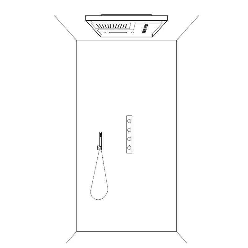 Ensemble De Douche Chromothérapie AquaElite 620 X 620mm - 4 Fonctions 4 Ensemble De Douche Chromothérapie AquaElite 620 X 620mm - 4 Fonctions – Image 2