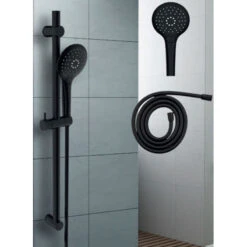 Ensemble De Douche Mural Noir Bery - 3 Jets