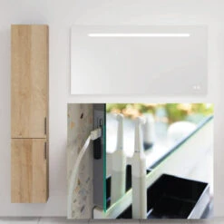 Miroir Lumineux LED 2 Ports USB -Maison du Confort ensemble salle de bain meuble double vasques 4 tiroirs 5