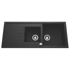 Évier à Encastrer - 2 Cuves 1 égouttoir WAKE - 116 X 50 Cm