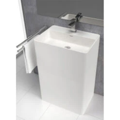 Lavabo Sur Colonne Au Sol - Cabanes - Dimensions 60 X 42 X 90 Cm -Maison du Confort lavabo sur colonne au sol cabanes dimensions 60 x 42 x 90 cm 1