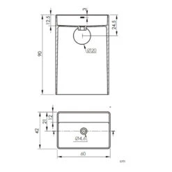 Lavabo Sur Colonne Au Sol - Cabanes - Dimensions 60 X 42 X 90 Cm -Maison du Confort lavabo sur colonne au sol cabanes dimensions 60 x 42 x 90 cm 2