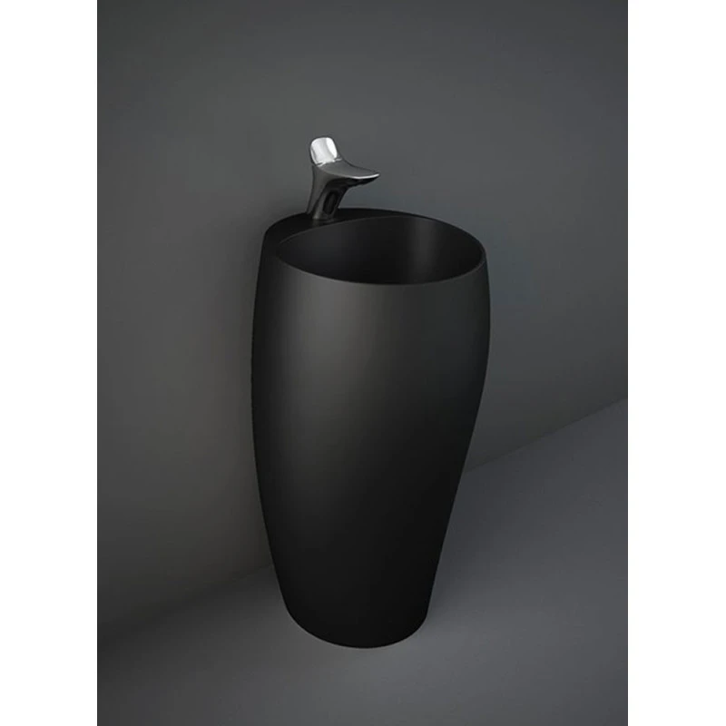 Lavabo Sur Colonne Au Sol - Rak-Cloud Noir Matt - Dim 49 X 90 Cm 4 Lavabo Sur Colonne Au Sol - Rak-Cloud Noir Matt - Dim 49 X 90 Cm – Image 2
