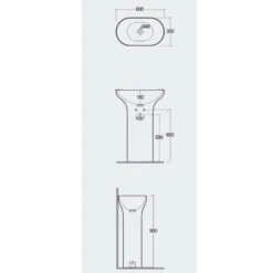 Lavabo Sur Colonne Au Sol - Rak-Des - Dimensions 60 X 35 X 90 Cm -Maison du Confort lavabo sur colonne au sol rak des dimensions 60 x 35 x 90 cm 2