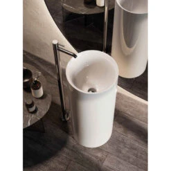 Lavabo Sur Colonne Au Sol - Rak-Petit - Tondo - Dimensions 36 X 90 Cm -Maison du Confort lavabo sur colonne au sol rak petit tondo dimensions 36 x 90 cm 1