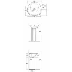 Lavabo Sur Colonne Au Sol - Rak-Sensation- Dim 55 X 46 X 90 Cm -Maison du Confort lavabo sur colonne au sol rak sensation dim 55 x 46 x 90 cm 3