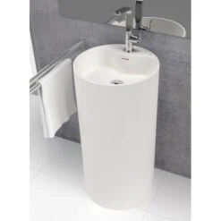 Lavabo Sur Colonne Au Sol - Vistabella - Dimensions 45 X 90 Cm -Maison du Confort lavabo sur colonne au sol vistabella dimensions 45 x 90 cm 1