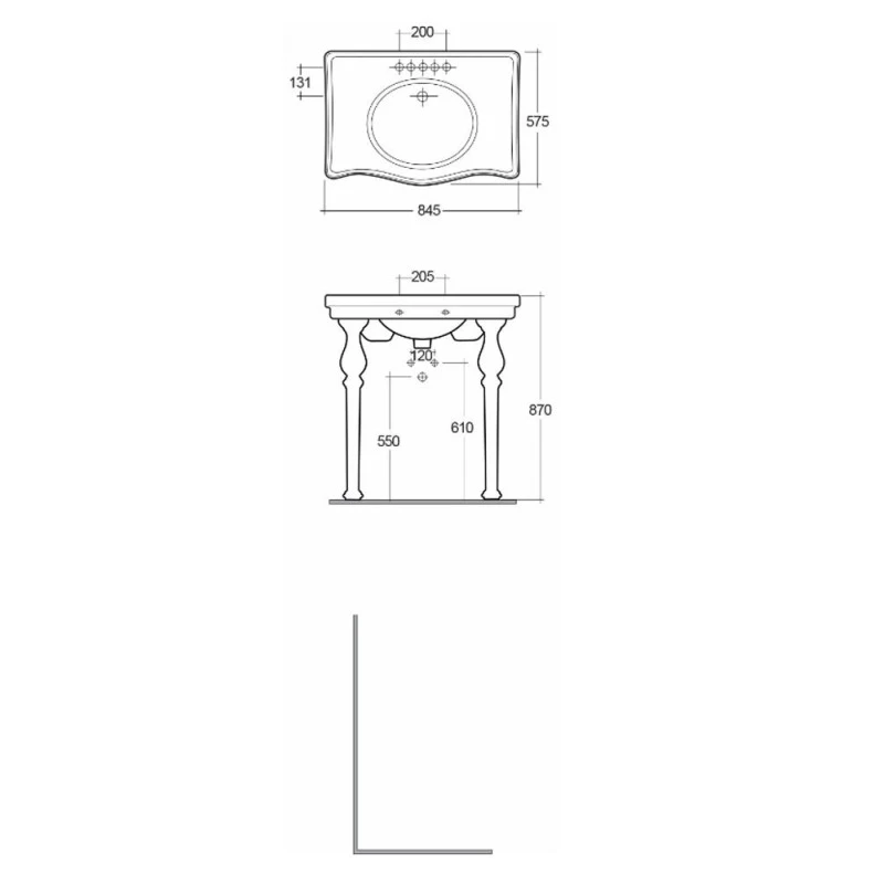 Lavabo Sur Pieds - Rak-Washington - Dimensions 84,5 X 57,5 X 87 Cm 5 Lavabo Sur Pieds - Rak-Washington - Dimensions 84,5 X 57,5 X 87 Cm – Image 3