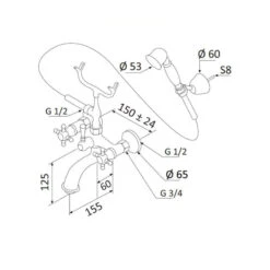 Mélangeur Baignoire Mural Chromé Avec Duplex - Tradition -Maison du Confort melangeur baignoire mural chrome avec duplex tradition 1
