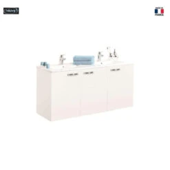 Meuble Salle De Bain + Double Vasque Angelo 3 Portes - 120 Cm 8 Meuble Salle De Bain + Double Vasque Angelo 3 Portes - 120 Cm -Maison du Confort meuble double vasque angelo 120cm 2