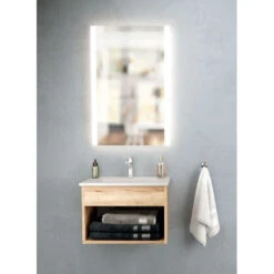 Meuble Nu Bas Sous Vasque Wueko Cristol Chêne Massif - 1 Niche