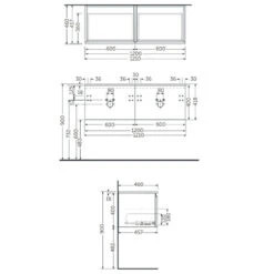 Meuble Pour Double Vasque Suspendu - Rak-Joy Uno - 60 X 46 X 40 -Maison du Confort meuble pour double vasque suspendu rak joy uno 60 x 46 x 40 5