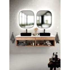 Meuble Pour Double Vasque Wueko Cristol Mélaminé - 2 Niches