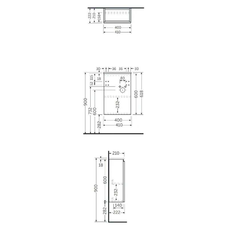 Meuble Pour Lave-mains Suspendu - Rak-Joy - Dim 40 X 22 X 60 Cm 5 Meuble Pour Lave-mains Suspendu - Rak-Joy - Dim 40 X 22 X 60 Cm – Image 3