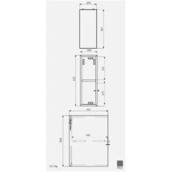 Meuble Pour Vasque Suspendu - Rak-Joy Uno - Dim 46 X 60 Cm -Maison du Confort meuble pour vasque suspendu rak joy uno dim 46 x 60 cm 2
