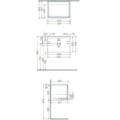 Meuble Pour Vasque Suspendu - Rak-Joy Uno - Dimensions 46 X 40 Cm -Maison du Confort meuble pour vasque suspendu rak joy uno dimensions 46 x 40 cm 6